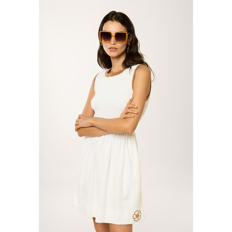 Robe À Smocks Daisy Playa - Blanc - Femme