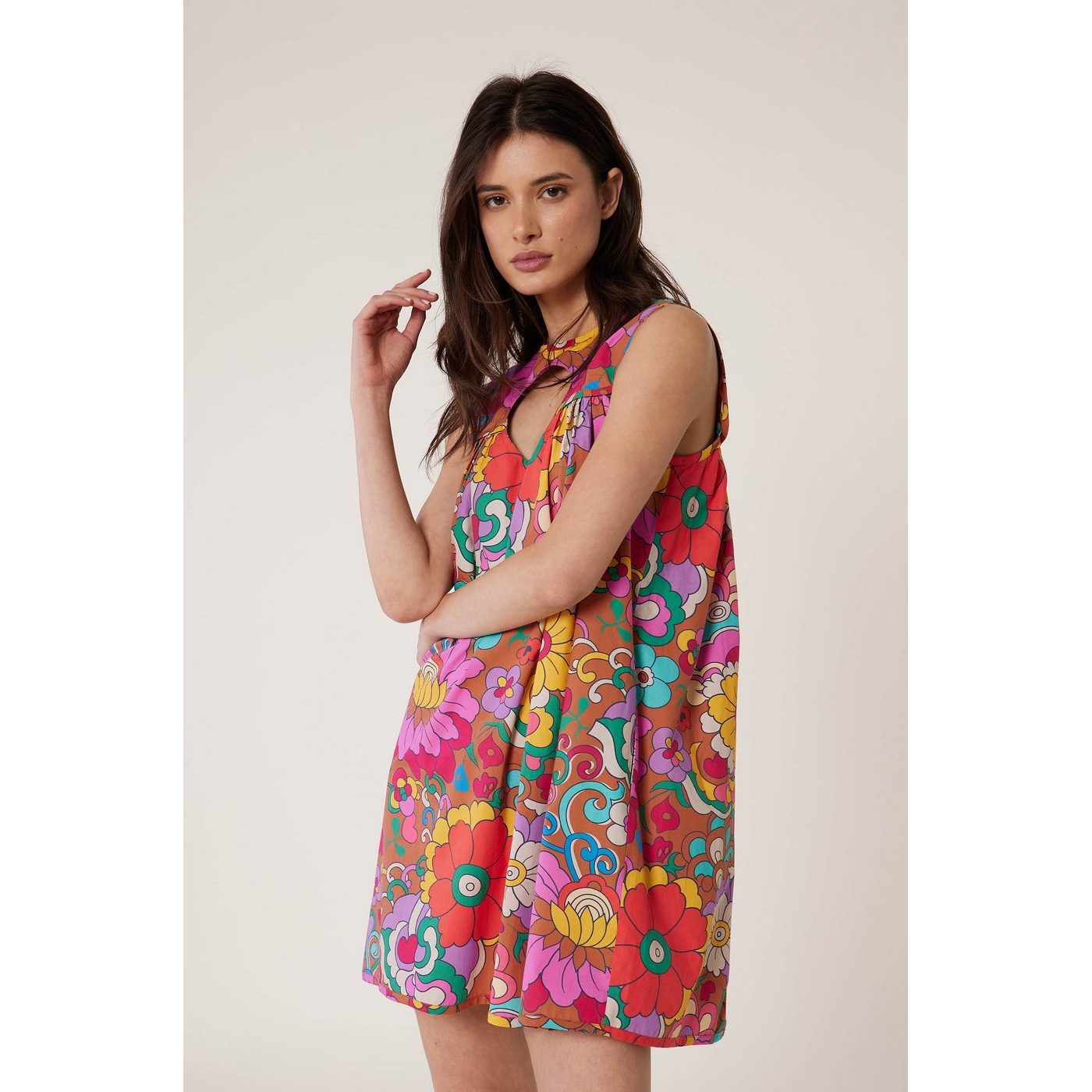 Vestido Babydoll Jardín - Tierra