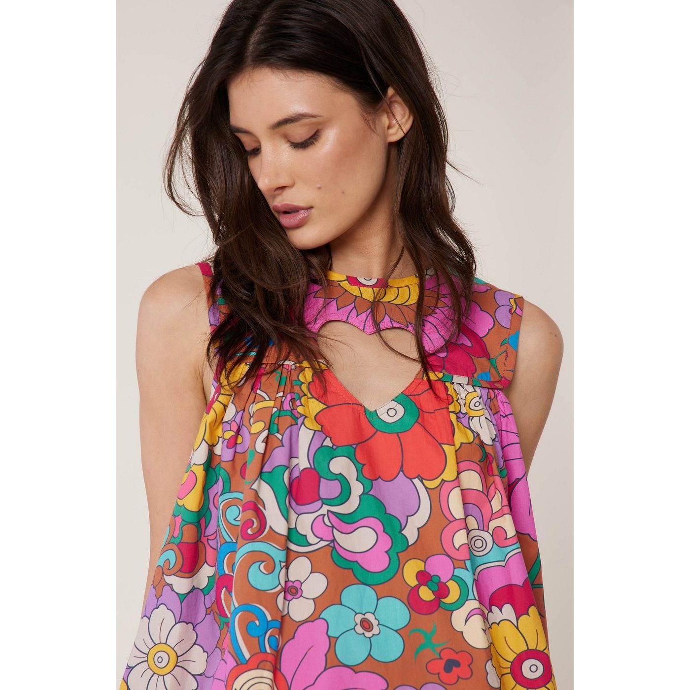 Vestido Babydoll Jardín - Tierra