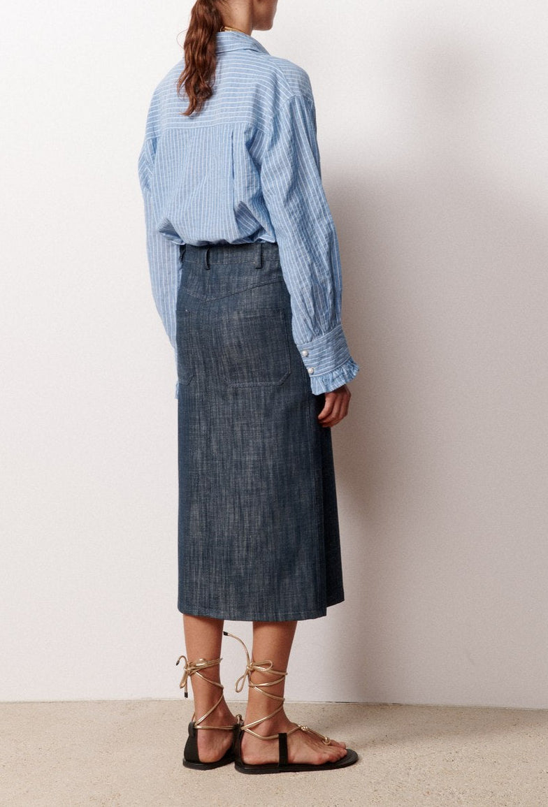 Imara Straight Skirt - Navy
