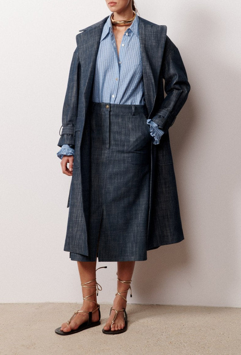 Imara Straight Skirt - Navy