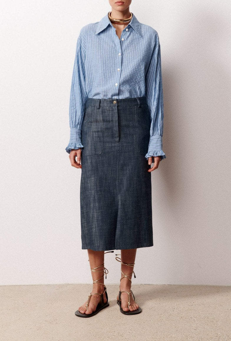 Imara Straight Skirt - Navy