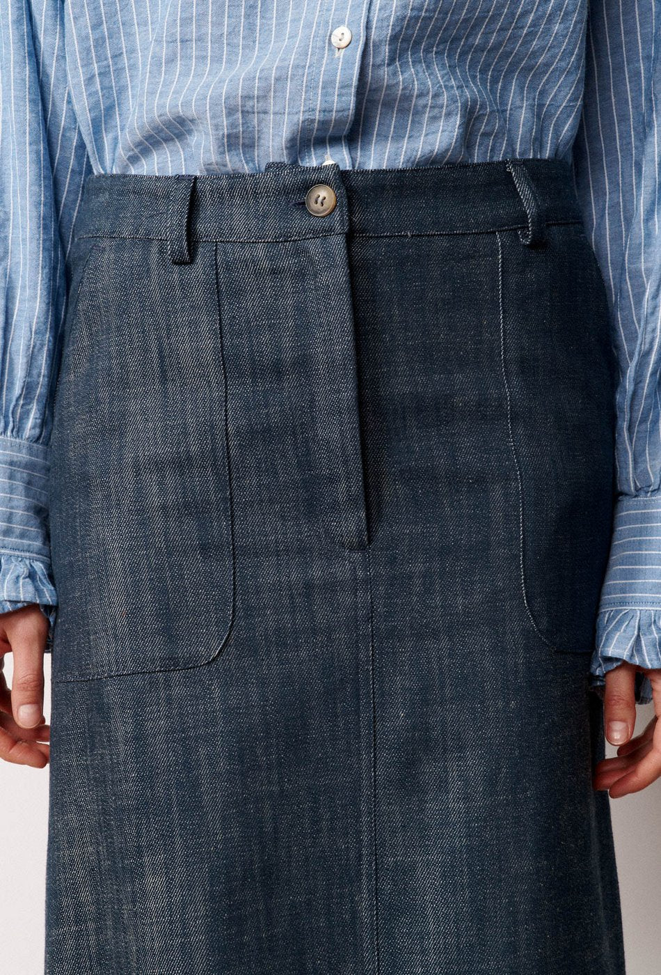 Imara Straight Skirt - Navy