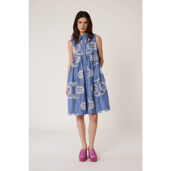 Robe Rosace - Bleu - Femme
