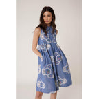 Abito Rosace - Blu - Donna