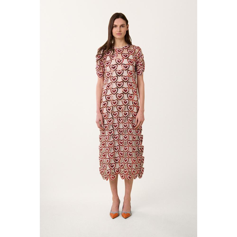 Vestido Largo Love Paillette - Rojo - Mujer