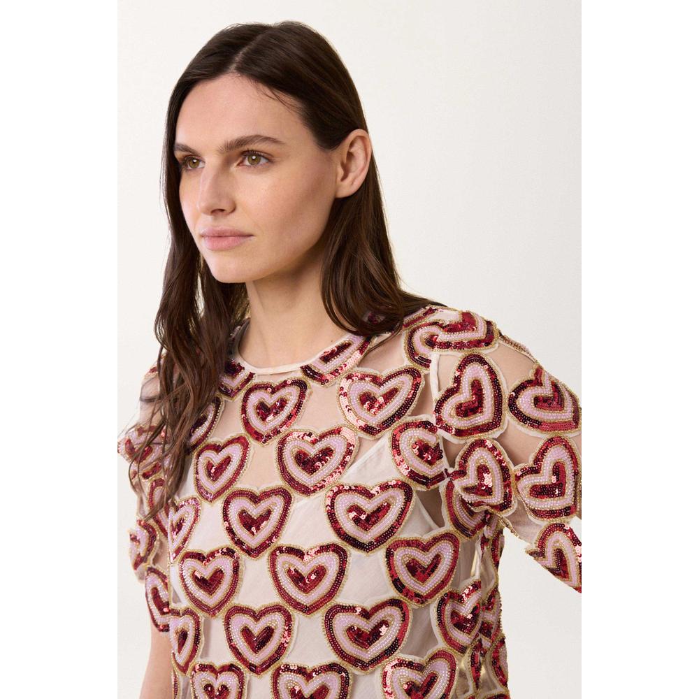 Vestido Largo Love Paillette - Rojo - Mujer