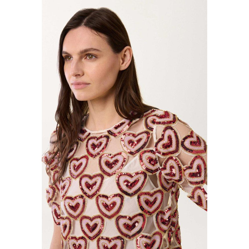 Vestido largo Love Lentejuelas - Rojo - Mujer