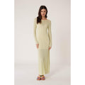 Vestido Largo de Punto Encaje - Vainilla - Mujer