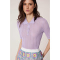 Polo Punto Encaje - Lila - Mujer