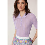 Polo Punto Encaje - Lila - Mujer