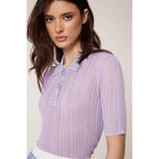 Polo Punto Encaje - Lila - Mujer