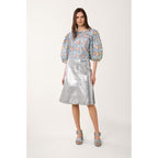 Vinyl Skirt - Silver - Women