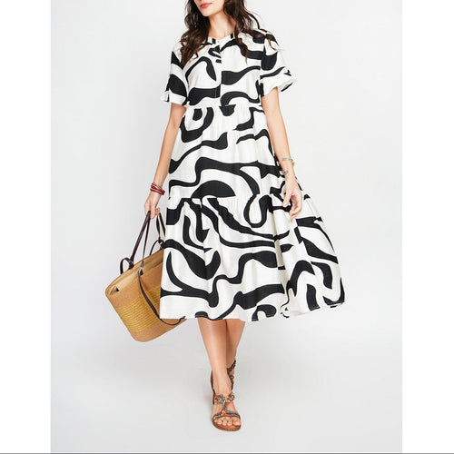 Vestido - Blanco/Negro