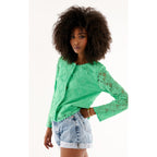 Vestes Gilet Dentelle Blandine - Vert
