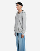 Ami Paris - Ami De Coeur Zipped Hoodie in Gray Cotton