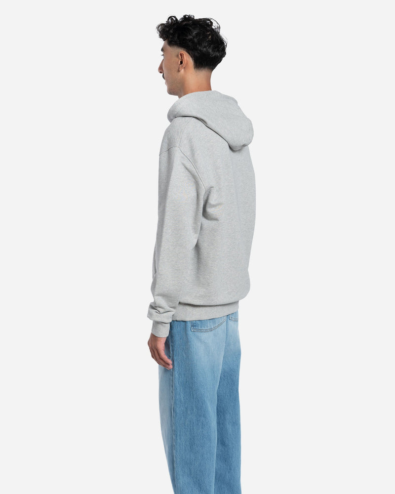Ami Paris - Ami De Coeur Zipped Hoodie in Gray Cotton