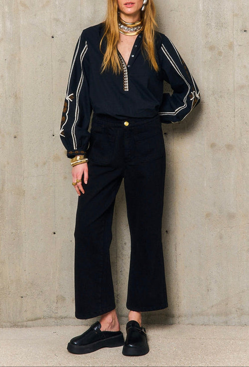 Pantalon Poches Plaquees - Noir