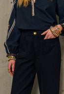 Pantalon Poches Plaquees - Noir