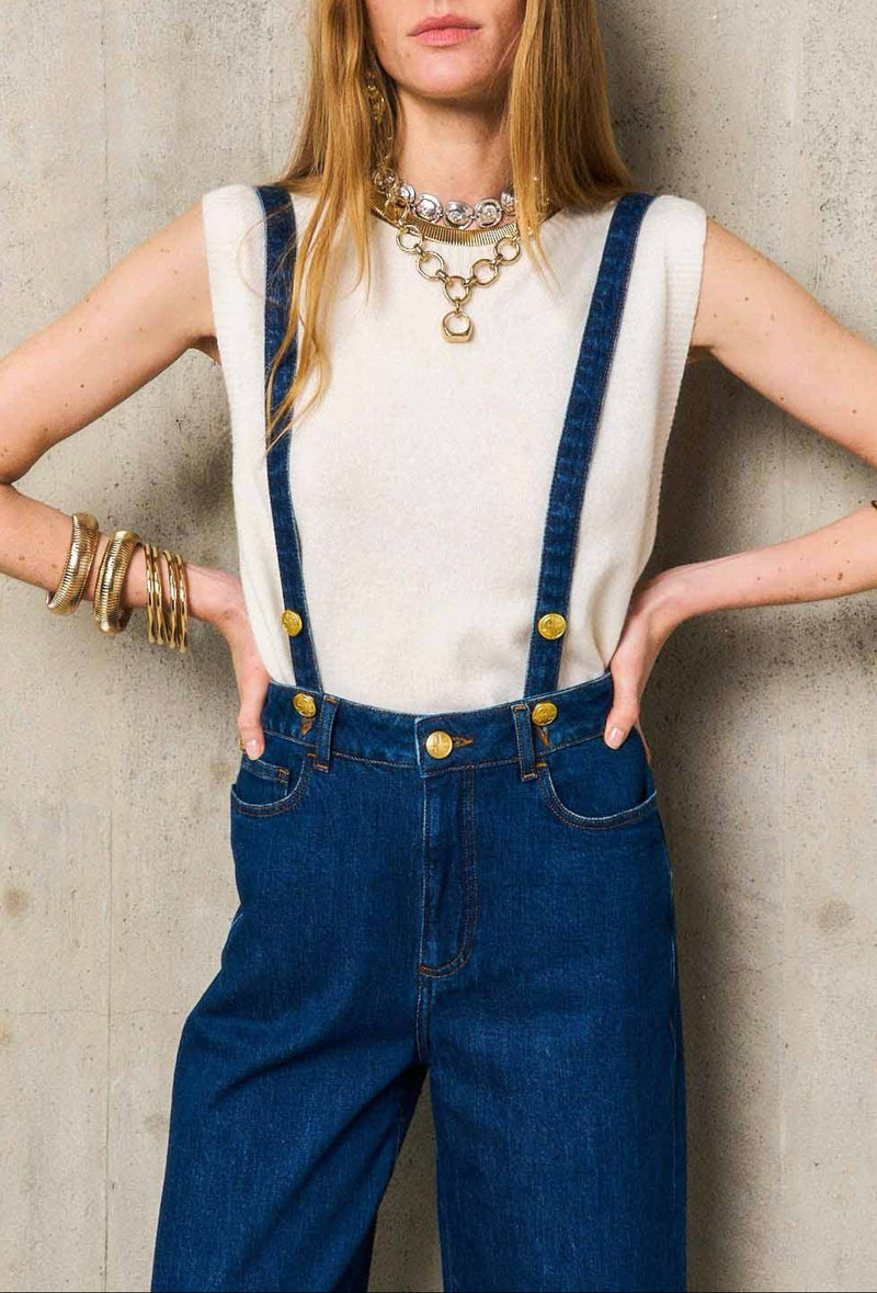 Pantalon Bretelles Moira - Denim