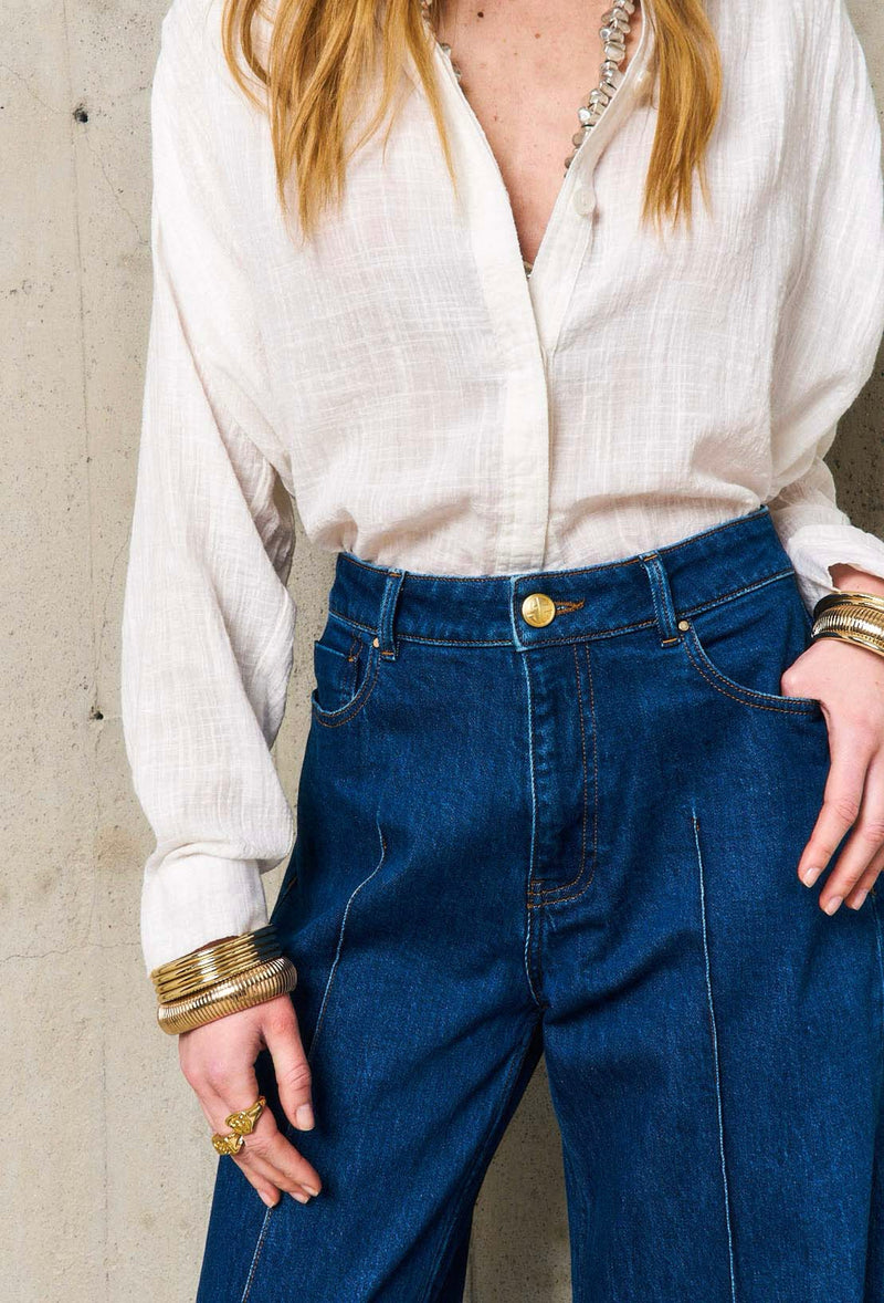 Pantalon Pli Pique Moira - Denim