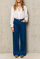 Pantalon Pli Pique Moira - Denim