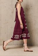 Robe Longue Marguerite - Bordeaux