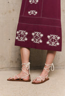 Robe Longue Marguerite - Bordeaux