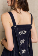 Robe Longue Marguerite - Marine