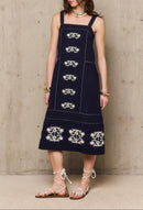 Robe Longue Marguerite - Marine