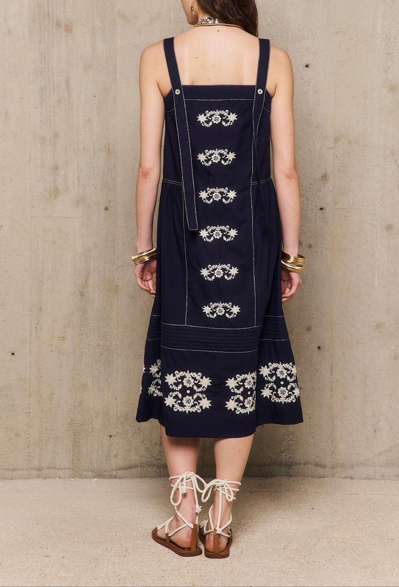 Robe Longue Marguerite - Marine