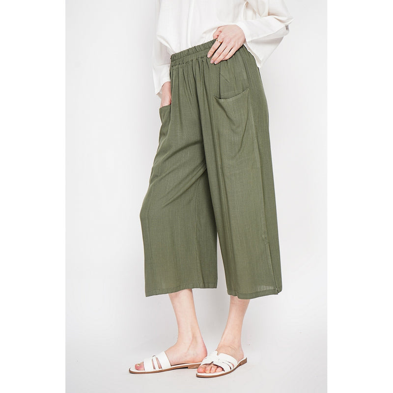 Pantalones cropped - Caqui