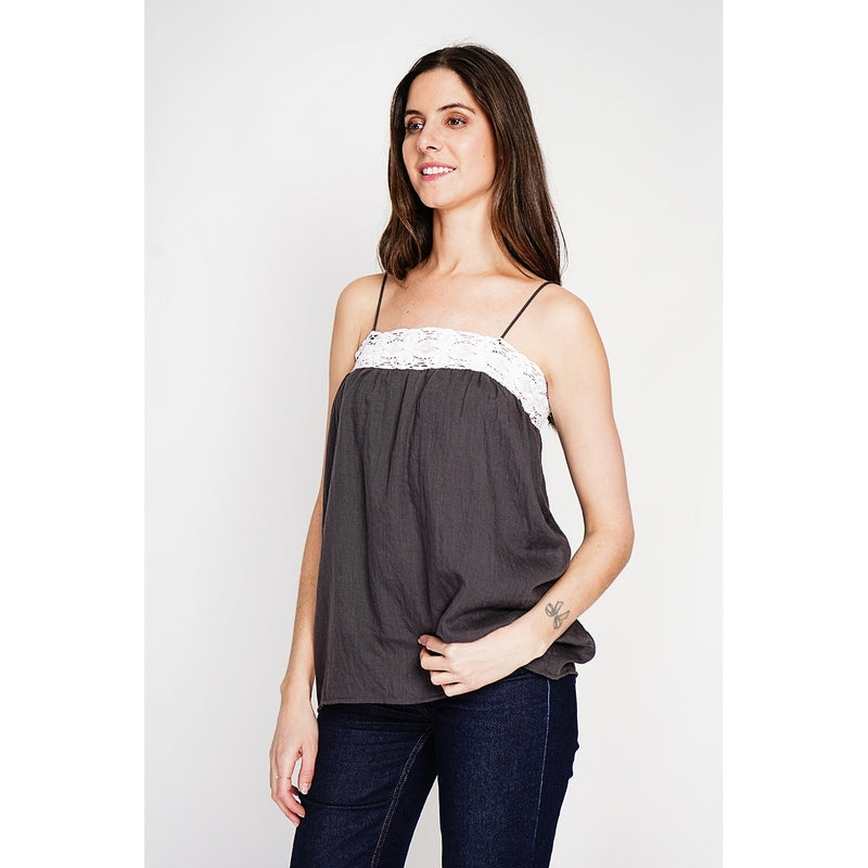 Top con tirantes - Negro