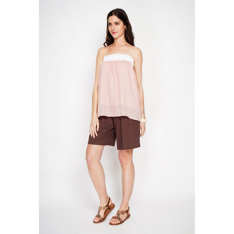 Top con tirantes - Rosa opalina