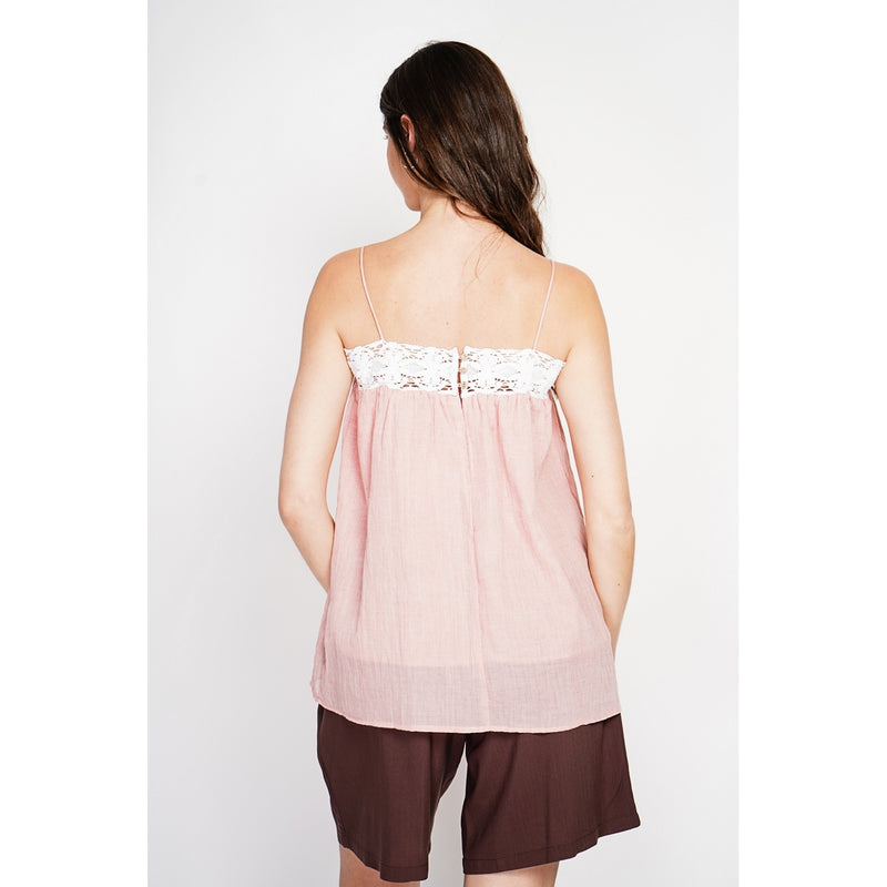 Top con tirantes - Rosa opalina