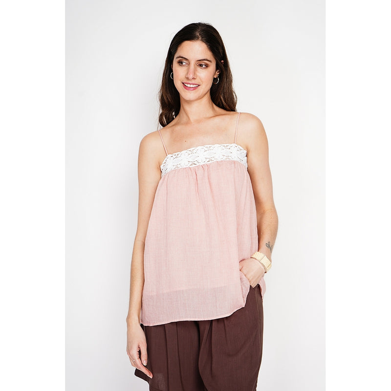 Top con tirantes - Rosa opalina