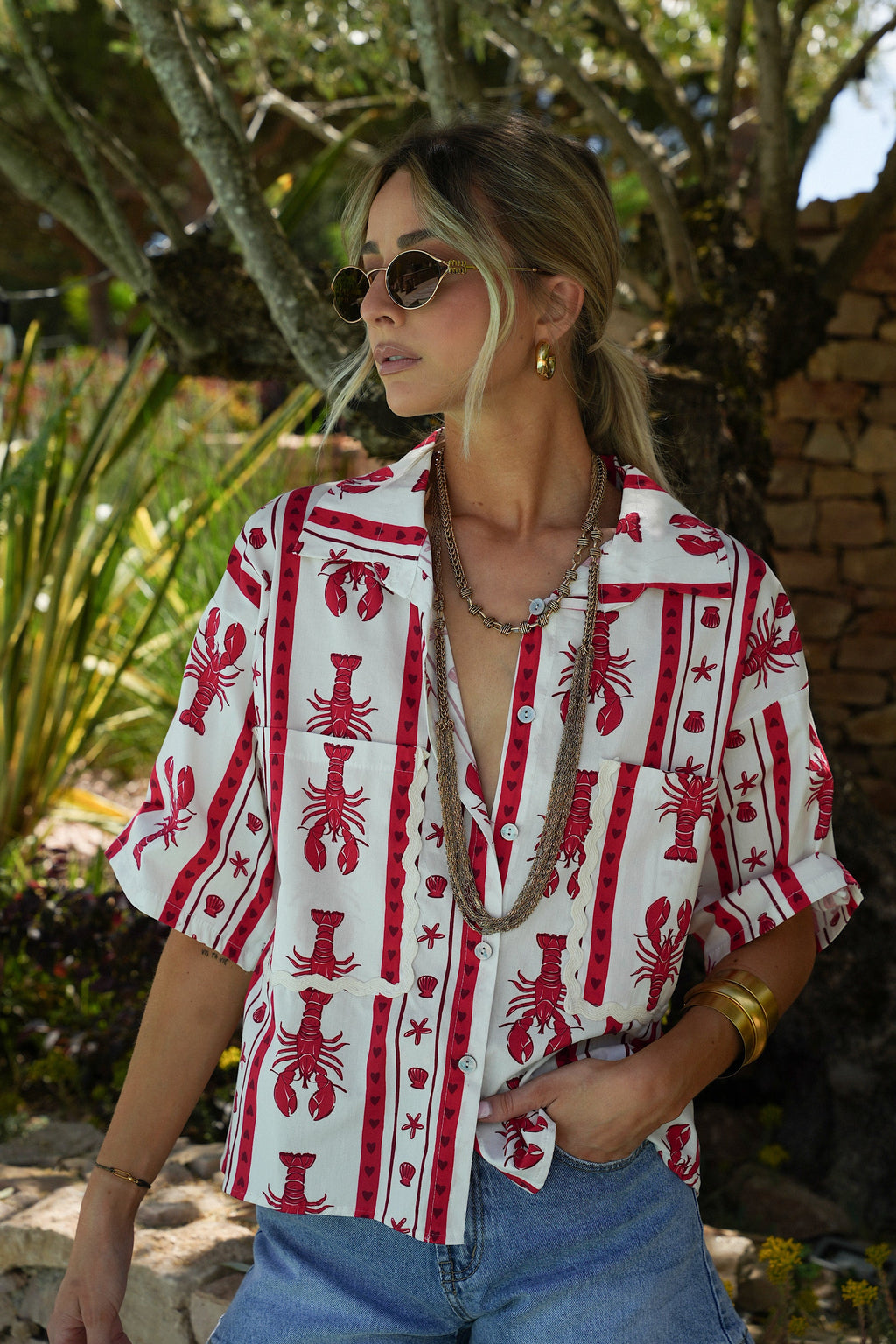 Chemise Imprimée Ulysse - Rouge
