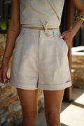 Short Taille Haute Adil - Beige