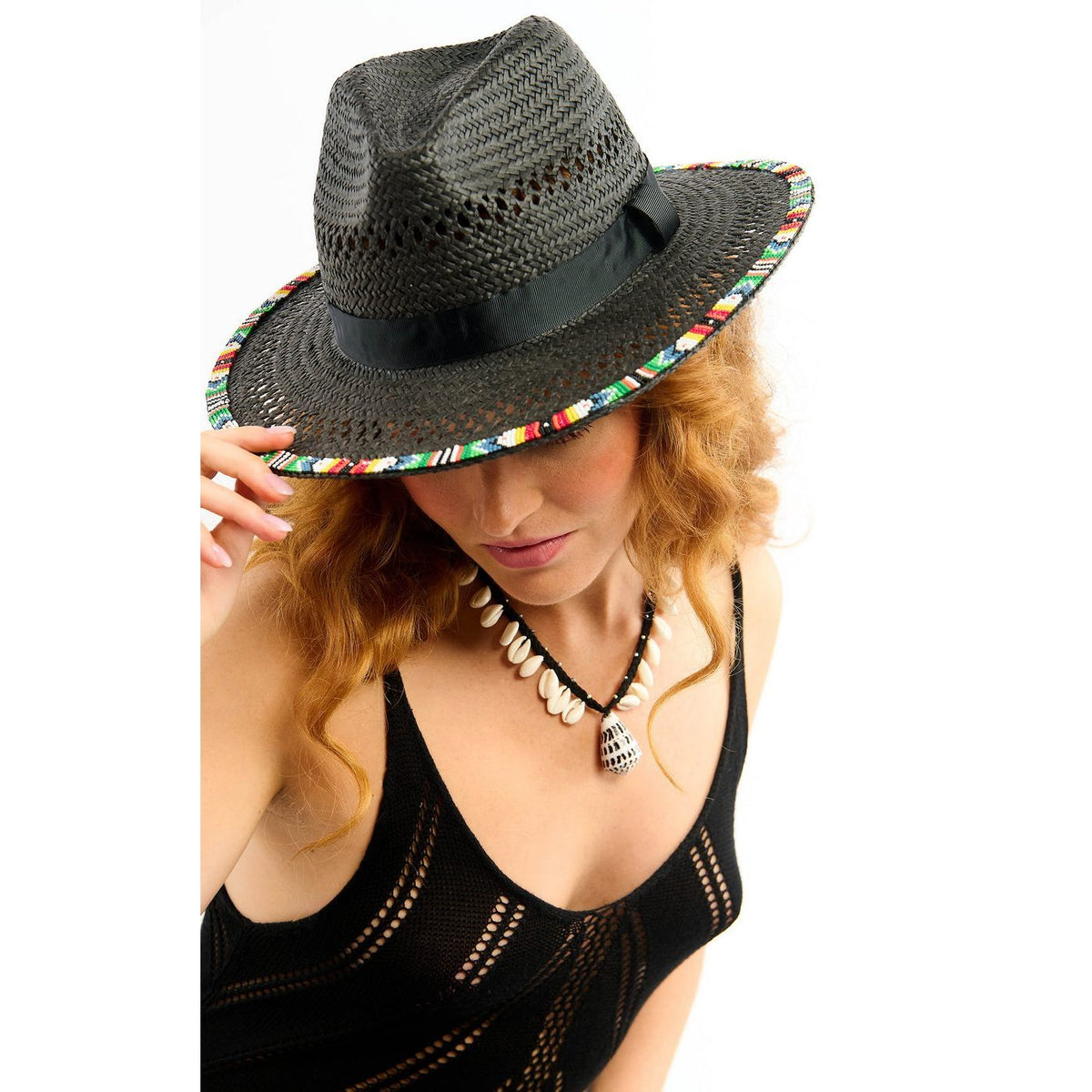 Sacs et Accessoires Chapeau de Paille Fyan - Noir
