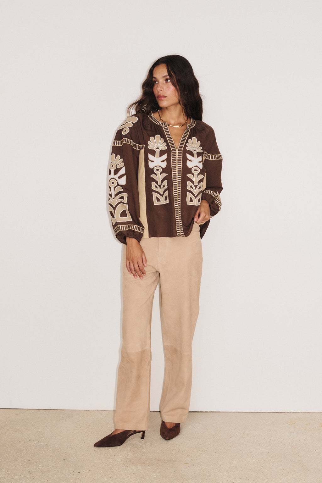 Långärmad Tunika Anouck - Choklad