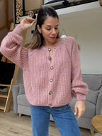 Cárdigan rosa vigoré Honorine