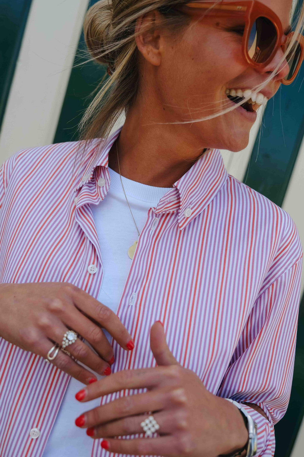 Mathilde Stripe Shirt Red/Parma