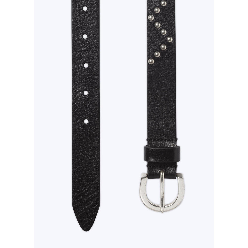 Fursac - Ceinture À Clous En Cuir De Vachette - Noir