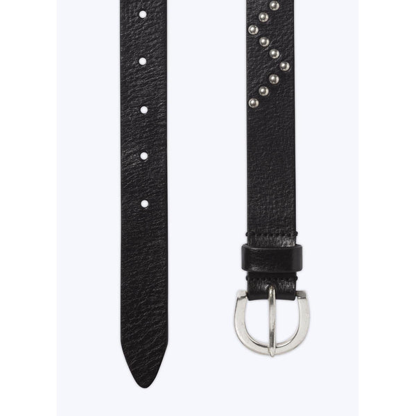 Fursac - Cinturón Con Tachuelas De Cuero De Vaqueta - Negro