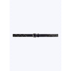Ceinture À Clous En Cuir De Vachette - Noir