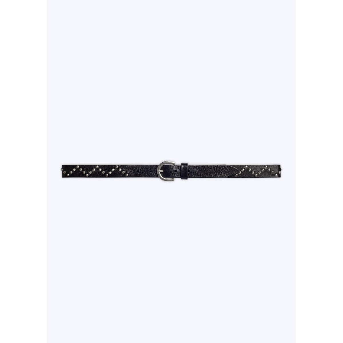 Ceinture À Clous En Cuir De Vachette - Noir
