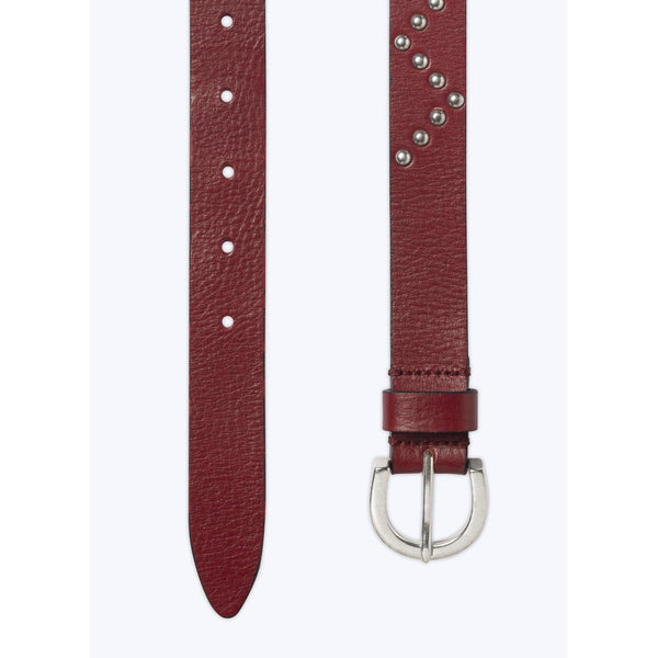 Fursac - Studded Cowhide Leather Belt - Red