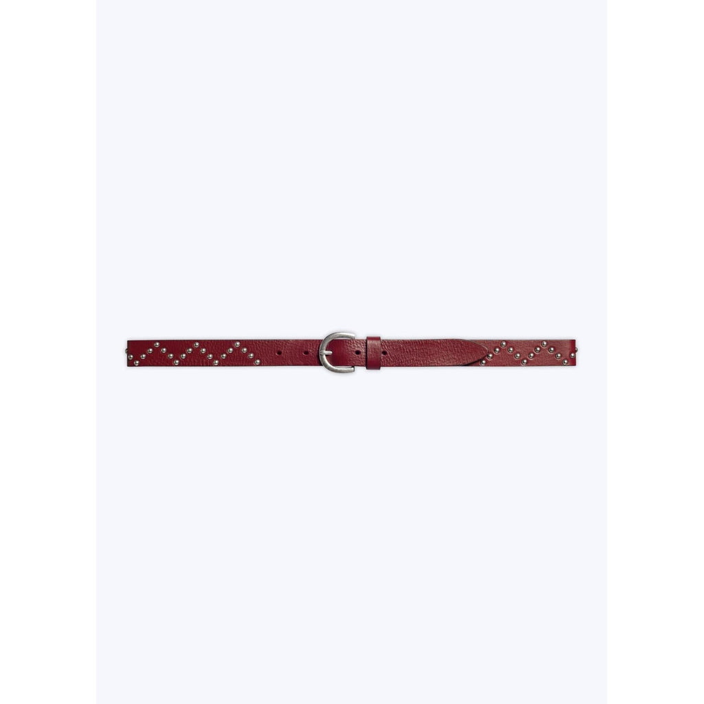Fursac - Studded Cowhide Leather Belt - Red