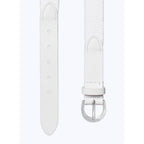 Fursac - Woven Belt in Cotton and Leather - White