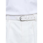 Fursac - Woven Belt in Cotton and Leather - White